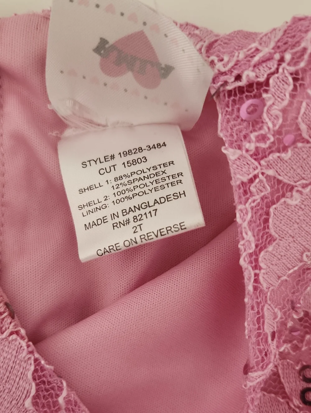 Girls Pink Lace & Tiered Tulle Party Dress